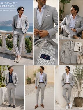Saddlebred Light Gray Summer Two-Piece Suit
